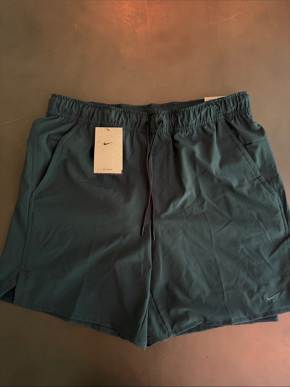 Nike Men’s Green Athletic Shorts with Drawstring
